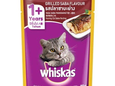 Whiskas Pouch 1+ Years (Grilled Saba Flavour) 80g Online Hot Sale