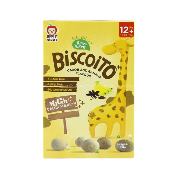 Apple Monkey Biscoito Carob & Banana Flavour 40g Online Hot Sale