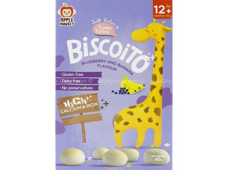 Apple Monkey Biscoito Blueberry & Banana Flavour 40g For Discount