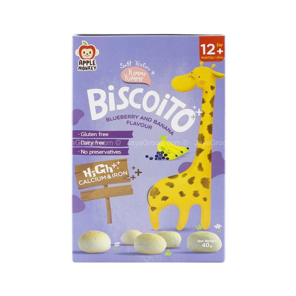 Apple Monkey Biscoito Blueberry & Banana Flavour 40g For Discount