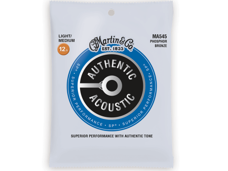 Martin Acoustic Guitar Strings: MA545 Phos Bronze Light Medium (12.5-55) For Sale