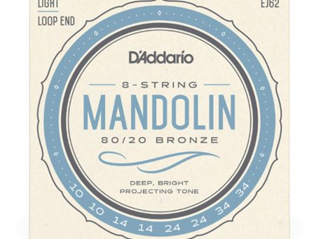 D addario EJ62 Mandolin Strings 80 20 Bronze Online Sale