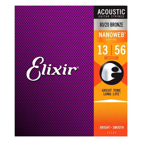 Elixir Nanoweb 80 20 Bronze Acoustic Guitar Strings Fashion