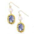 Kyanite and pearl drop earrings Cheap