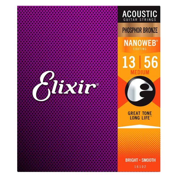 Elixir Nanoweb Phosphor Bronze Acoustic Guiar Strings Hot on Sale