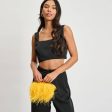 Suede Leather Bag with Feathers Discount