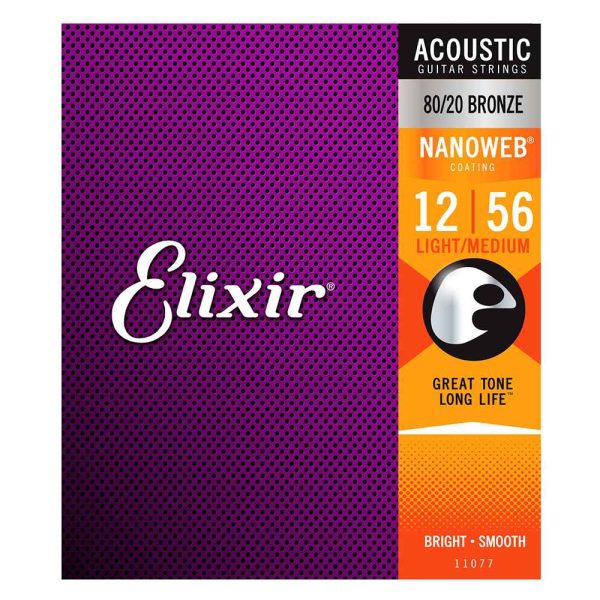 Elixir Nanoweb 80 20 Bronze Acoustic Guitar Strings Fashion