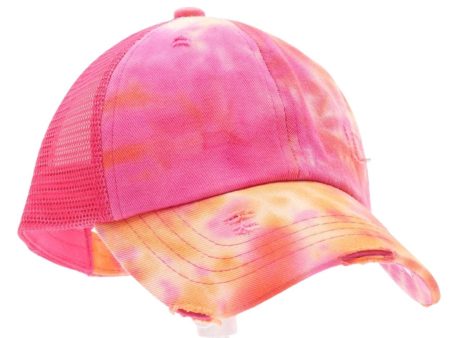 Kids Tie Dye Criss-Cross High Pony cap Sale