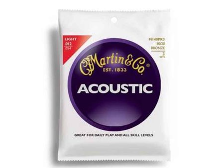 Martin Acoustic Guitar Strings: M140 - 3 Pack Online Hot Sale