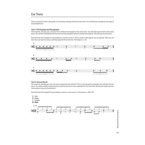 RSL Rockschool Drums - Grade 6 (2024) Exam Book Online Hot Sale