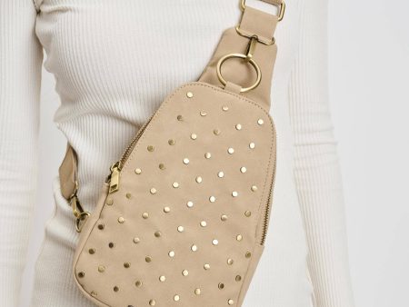 Natural Studded Sling Bag Online now