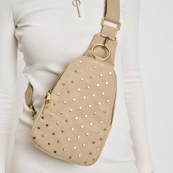 Natural Studded Sling Bag Online now