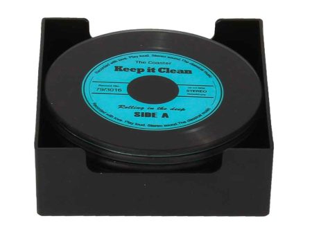 Musicology Coasters Glass Records Set Of 6 For Discount