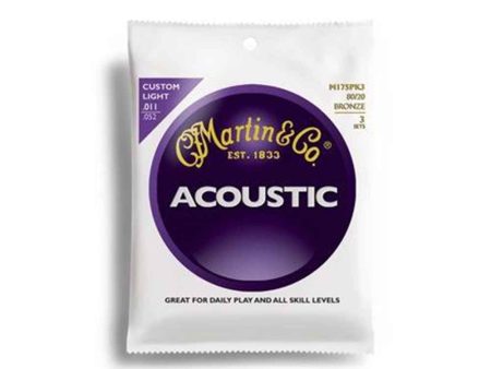 Martin Acoustic Guitar Strings: M175 - 3 Pack Supply