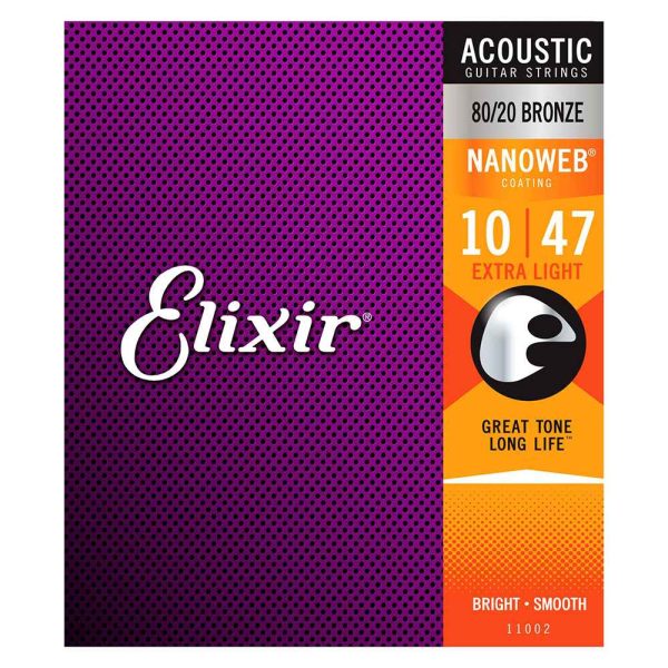 Elixir Nanoweb 80 20 Bronze Acoustic Guitar Strings Fashion