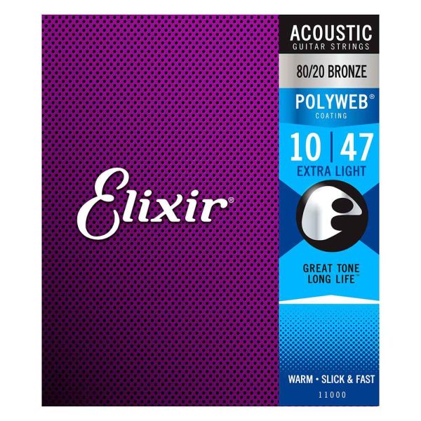 Elixir Polyweb 80 20 Acoustic Guitar Strings For Discount